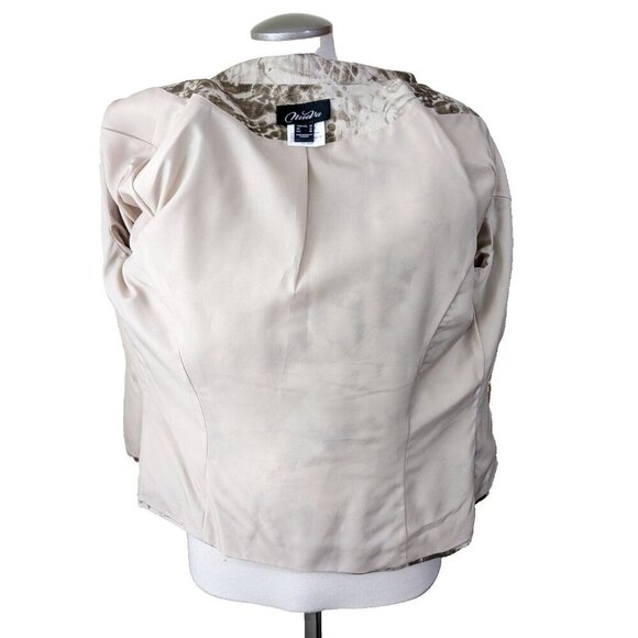 Vintage 1980s Womens Blazer Jacket Size 10 Metallic Gold Shimmer Puffed Sleeve - Picture 6 of 8